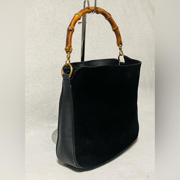 Gucci Bamboo Suede/Leather Shoulder Bag - Picture 6 of 13